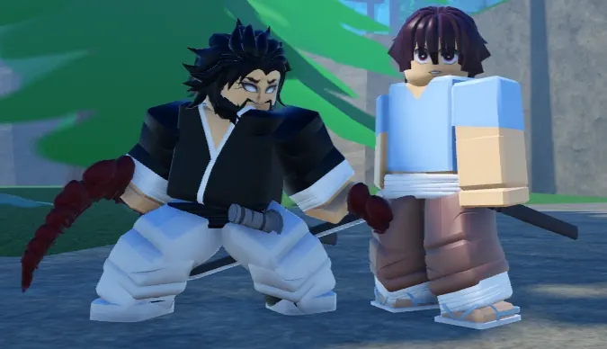 Two Slayers 2 player characters in custom outfits