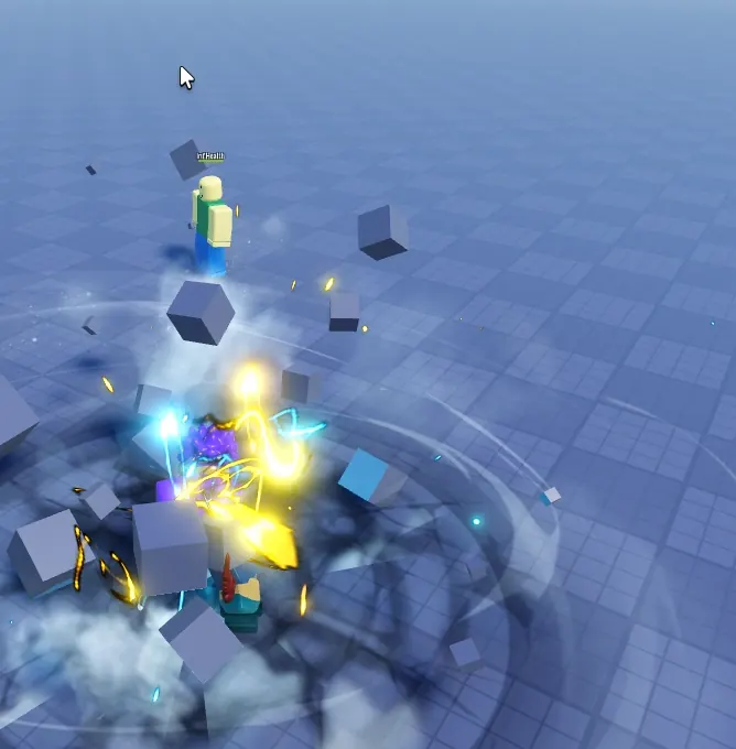 Thunder Breathing sneak peek: a player dashing with yellow lightning in Slayers 2